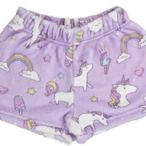 Iscream Girls Unicorn Wishes  Plush Shorts Sz L/14